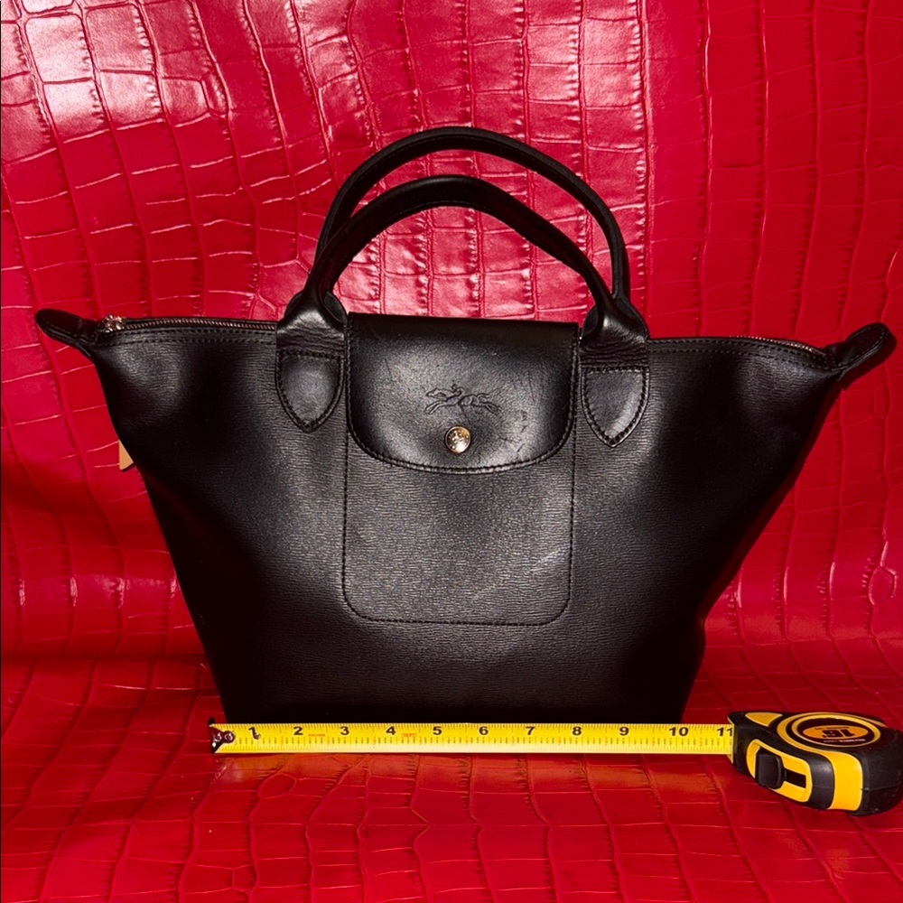Longchamp Black Leather Tote Bag